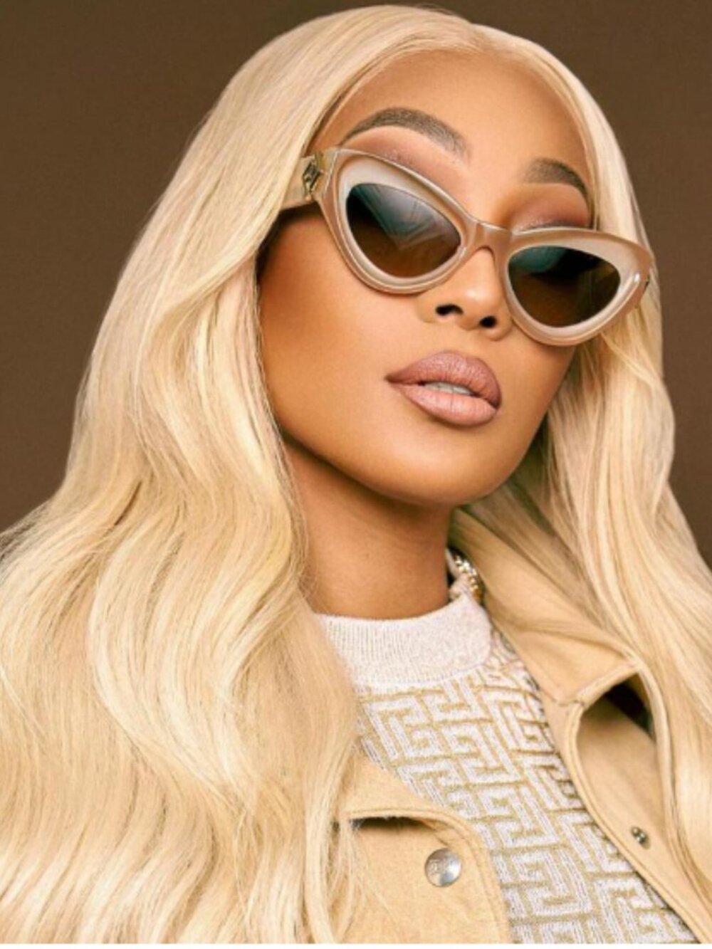 NEW FENDI SUNGLASSES BEIGE WOMEN EYEWEAR FENDI FE40146I 57E